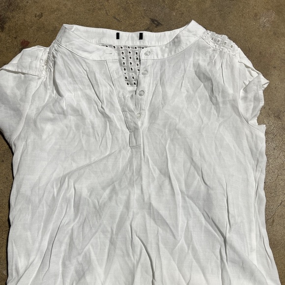 White cap sleeve blouse top - Picture 9 of 9